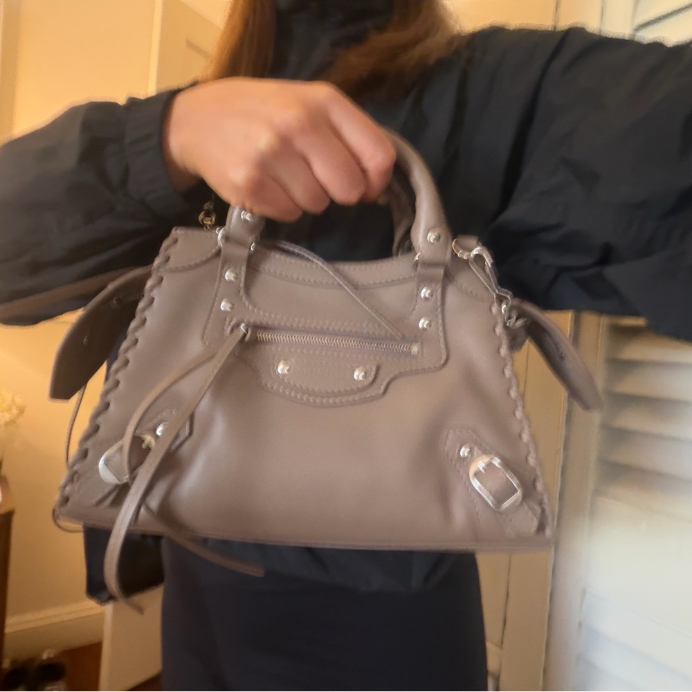 Balenciaga Smooth Calfskin Silver Hardware XS Neo Classic City Dark Mink Grey - Picture 12 of 15